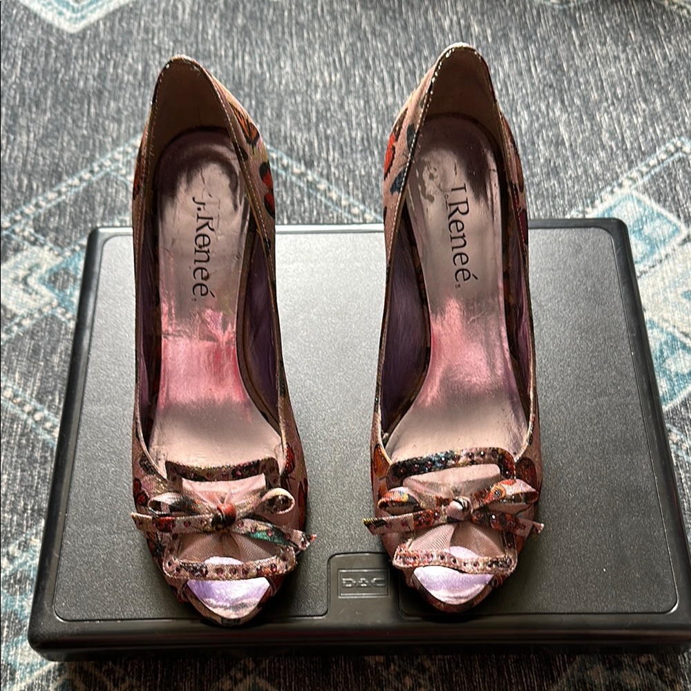 J.Renee Pink and Purple Heels with Elegant Bow Detail